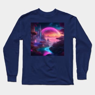 Futuristic Neon World Long Sleeve T-Shirt